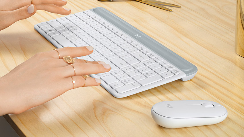 Combo bàn phím chuột Logitech MK470 Slim Wireless linh hoạt