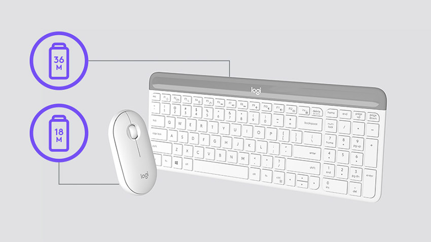 Combo bàn phím chuột Logitech MK470 Slim Wireless kết nối nhanh gọn