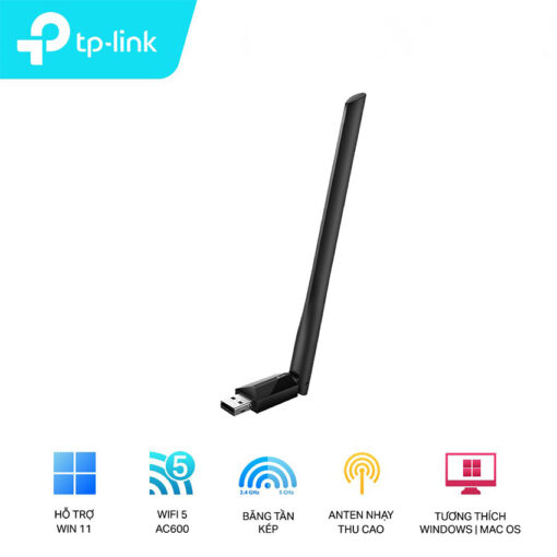 Usb Thu Sóng WiFi Công Suất Cao AC600-TP-Link T2U Plus