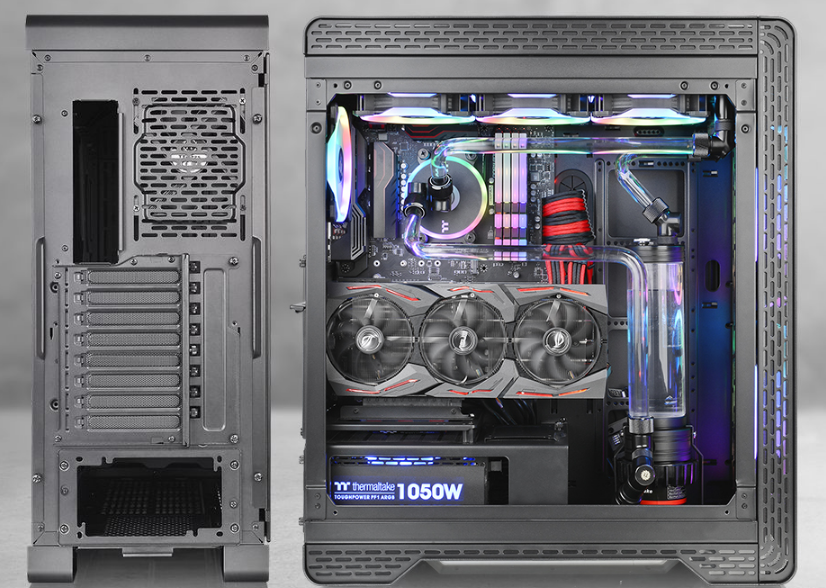 Case Thermaltake S500 TG Thiết kế khe cắm PCI-E 8 xoay được cấp bằng sáng chế 