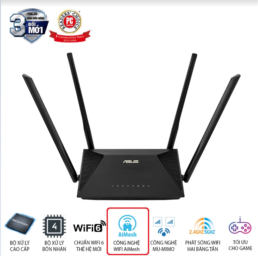 Bộ phát Wi-Fi Asus RT AX53U AX1800