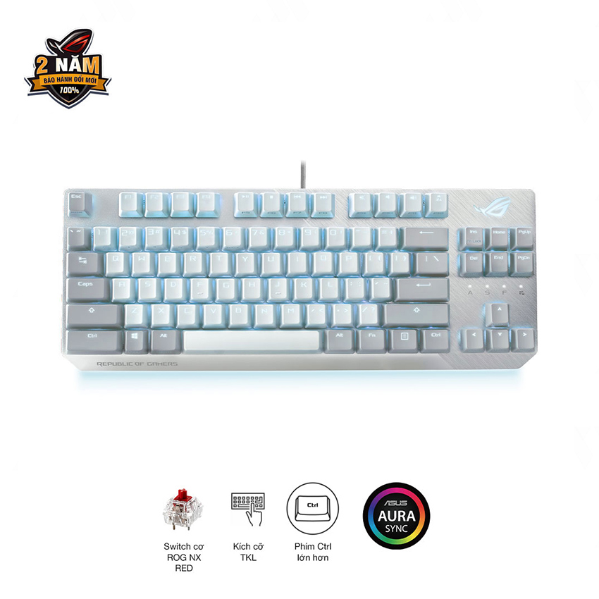 Bàn phím cơ gaming ROG STRIX SCOPE bản TKL Moonlight Red Switch