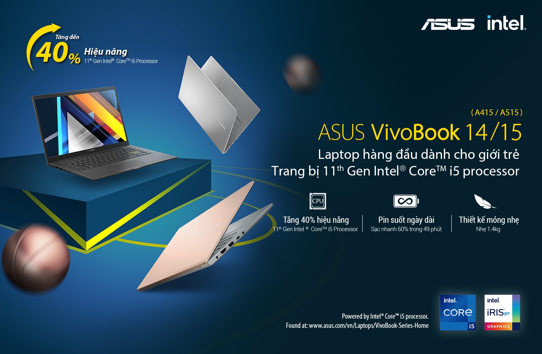 Laptop Asus VivoBook A415EA EB1750W giá tốt tại Cần Thơ