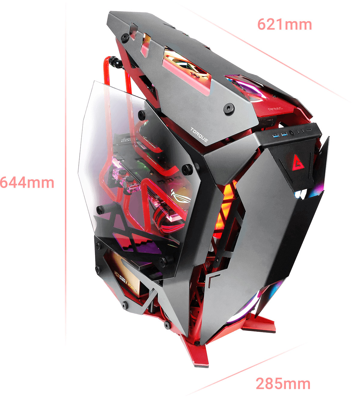 Vỏ Case Antec Torque RedGrey Chính hãng tại Cần Thơ