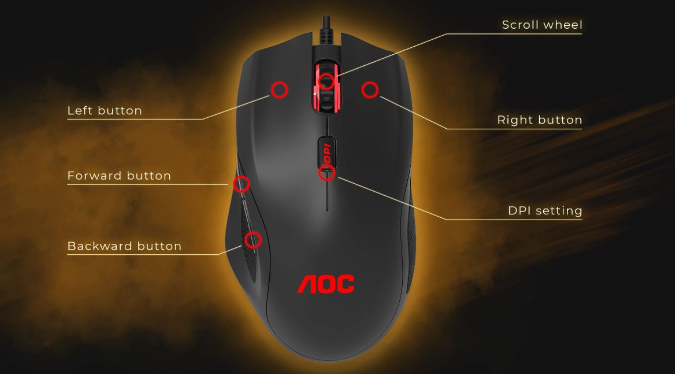 Chuột Gaming AOC GM200 RGB Đen (GM200B/97) giá tốt