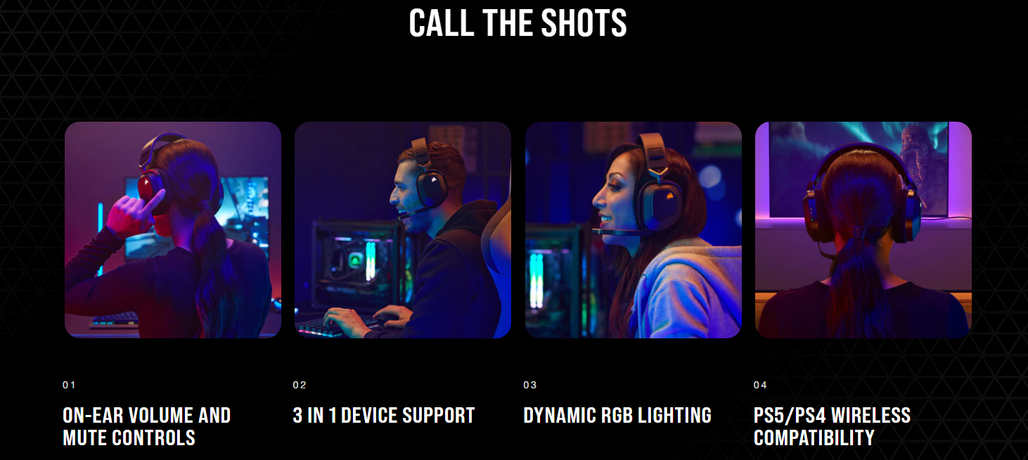 Corsair HS80 LED RGB Wireless Tính năng