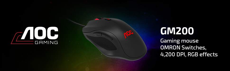 Chuột Gaming AOC GM200 RGB Đen (GM200B/97) giá tốt