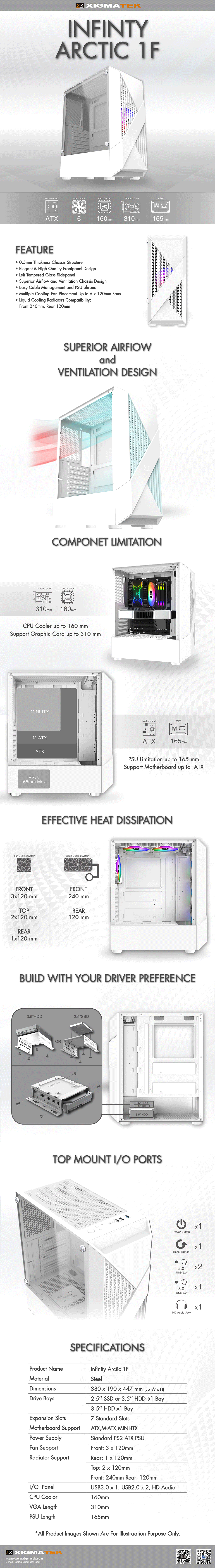 Case máy tính Xigmatek Infinity Artic 1F Chính hãng Giá rẻ