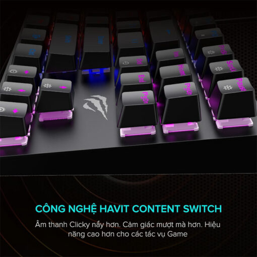 Bàn phím cơ Havit KB869L công nghệ Havit Content Switch