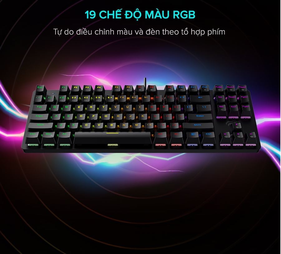 Bàn phím cơ Havit KB869L led RGB