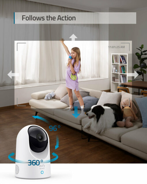 Camera 360 độ trong nhà Eufy Indoor cam 2K PT tính năng theo dõi