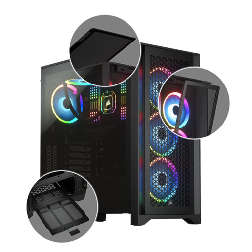 Vỏ Case Corsair 4000D Airflow TG Black LED