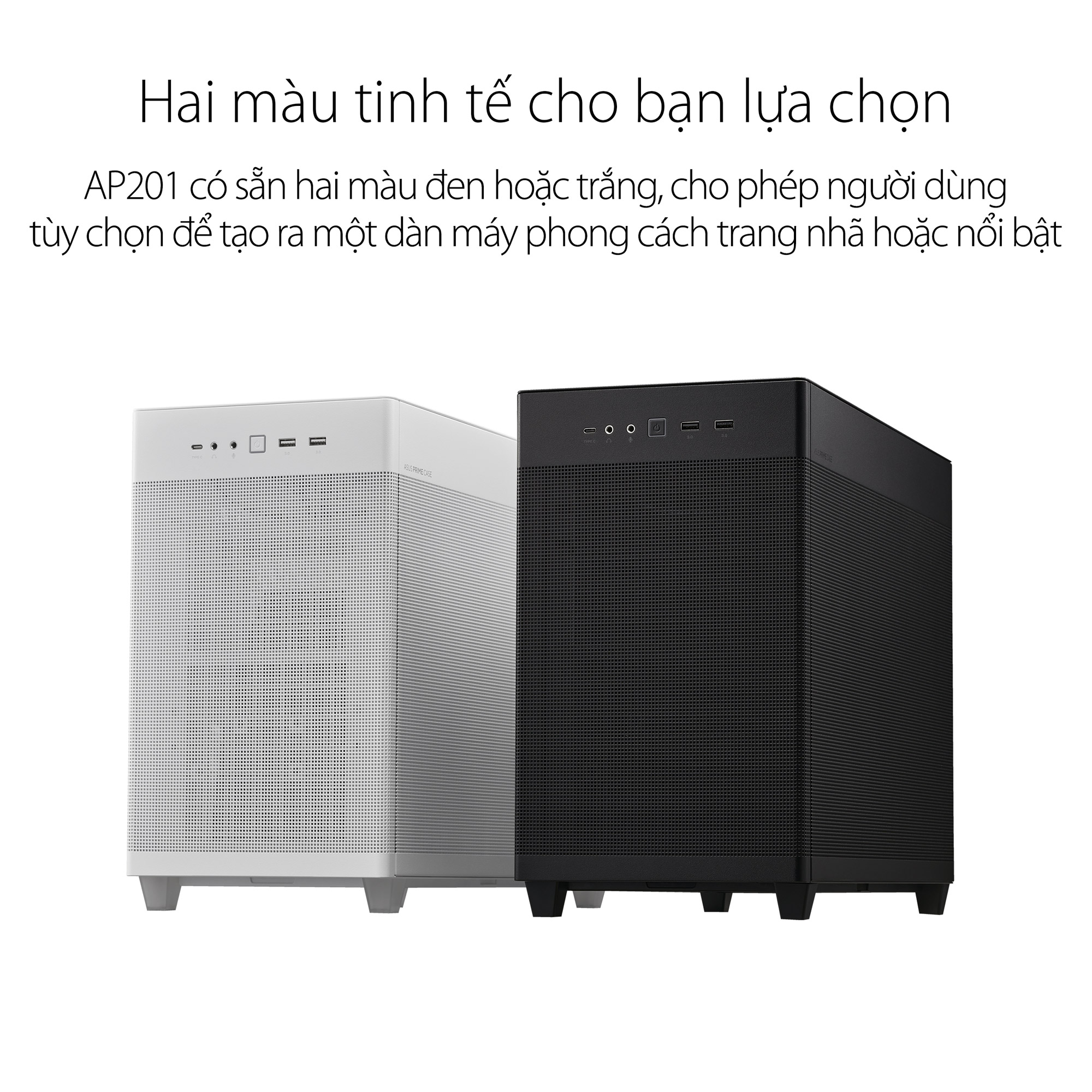 Vỏ Case Asus AP201 Prime Mesh Đen | Trắng