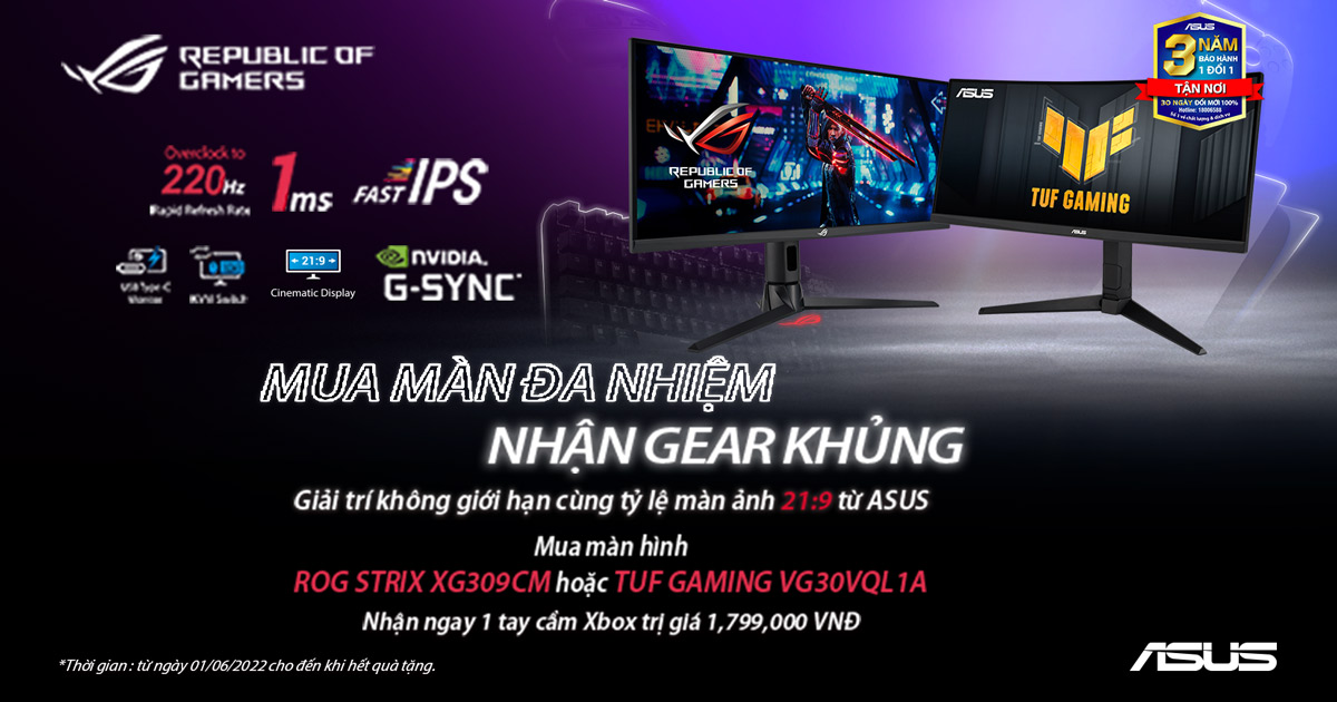 Tặng ngay XBOX ONE khi mua màn hình 21:9 Từ ASUS