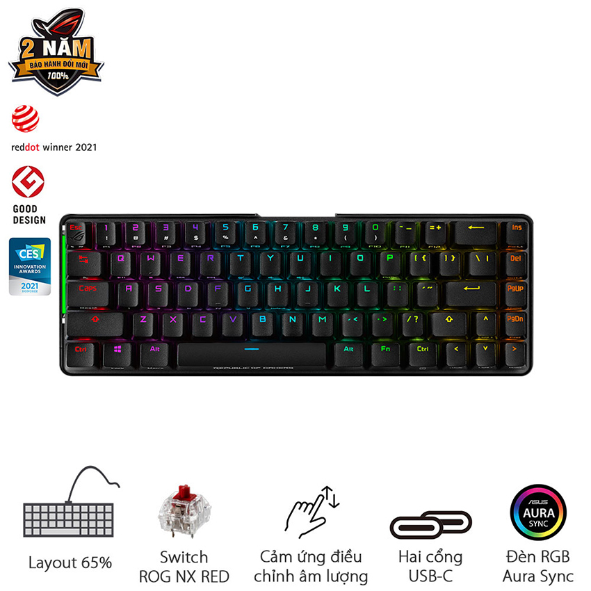 Bàn phím Gaming Asus Rog Falchion RGB - NX Switch