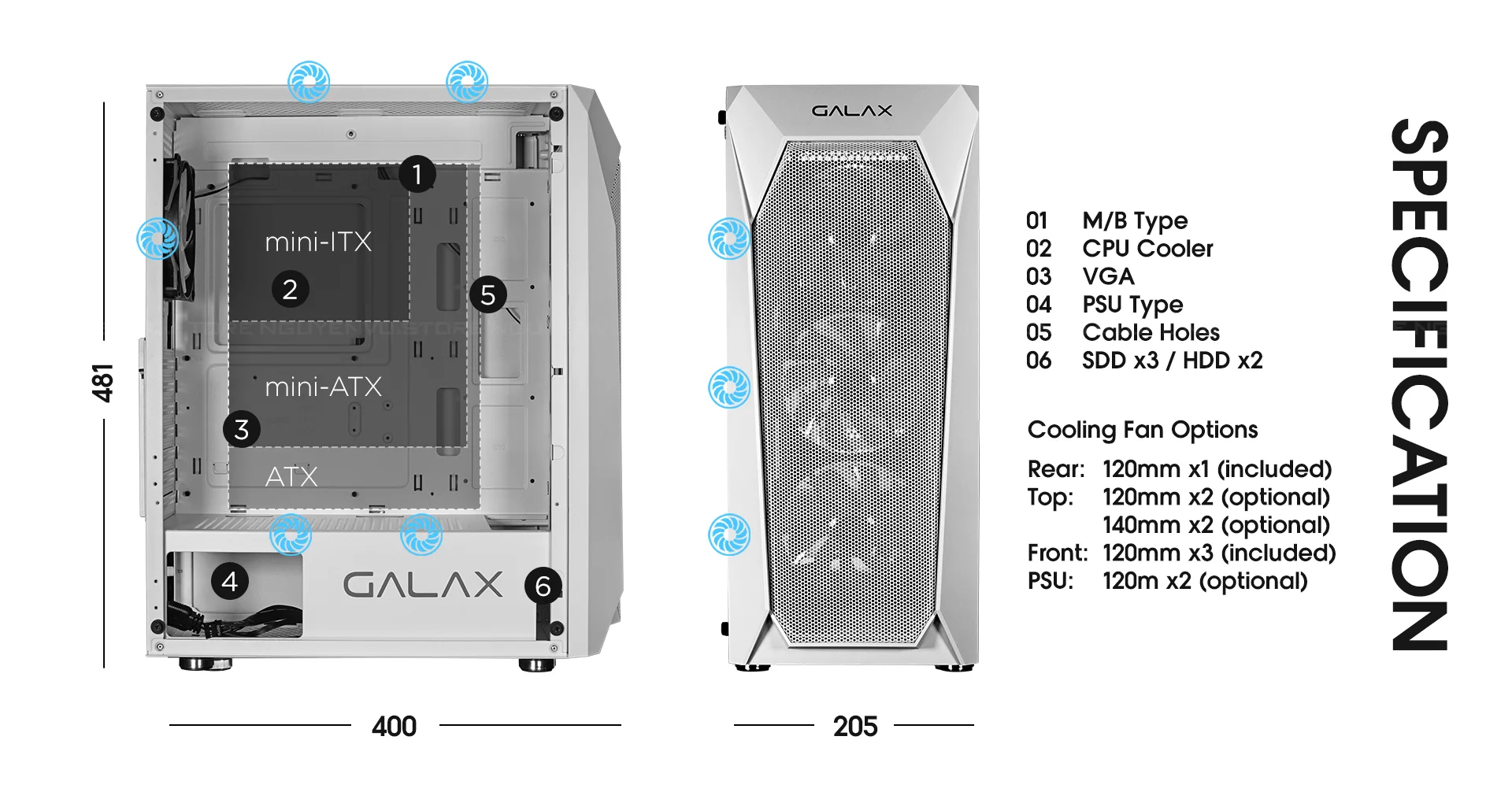 Vỏ case gaming GALAX Revolution-05 Chính hãng giá rẻ