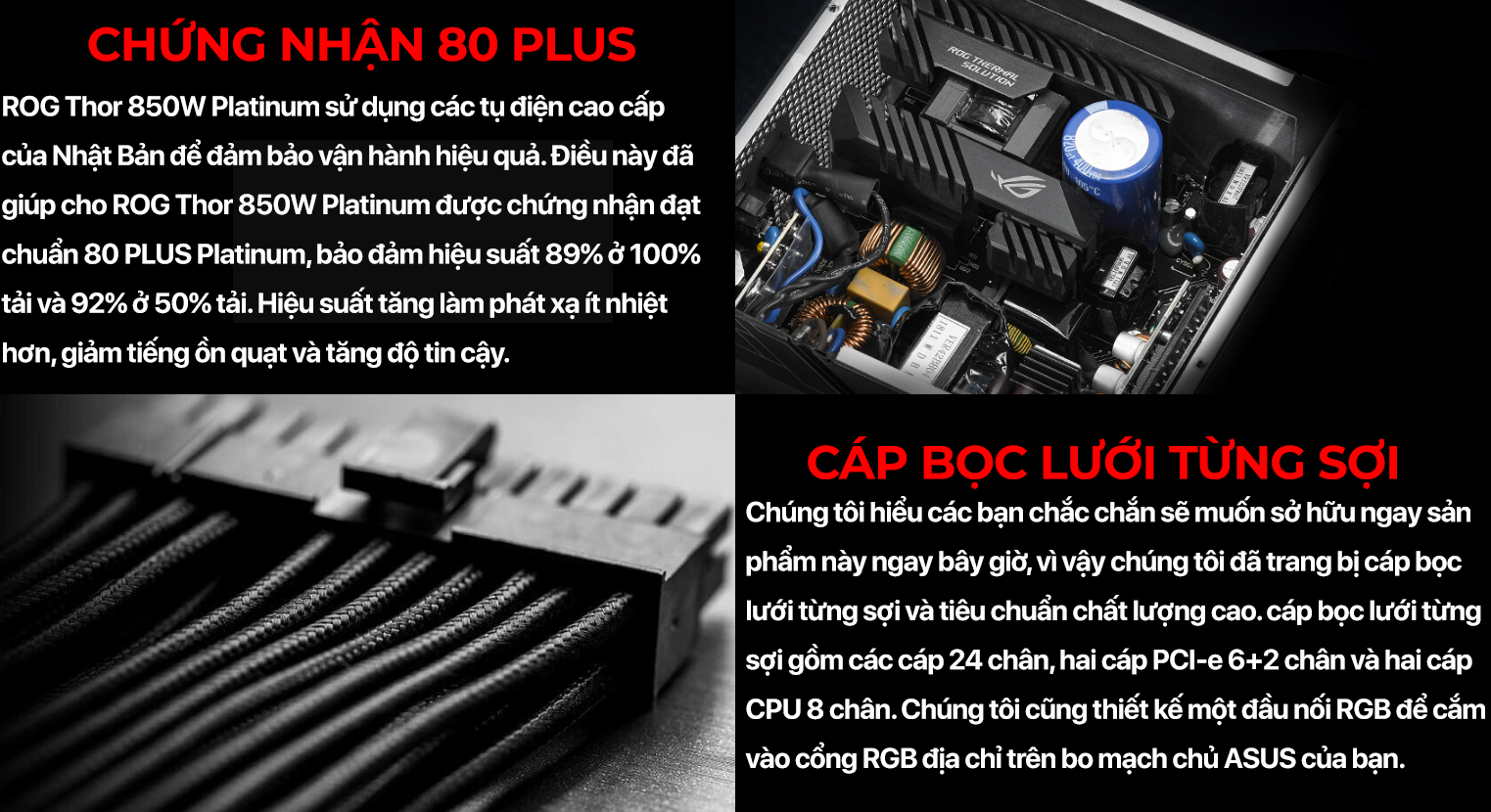 Nguồn Asus ROG Thor 850W Platinum Chính hãng