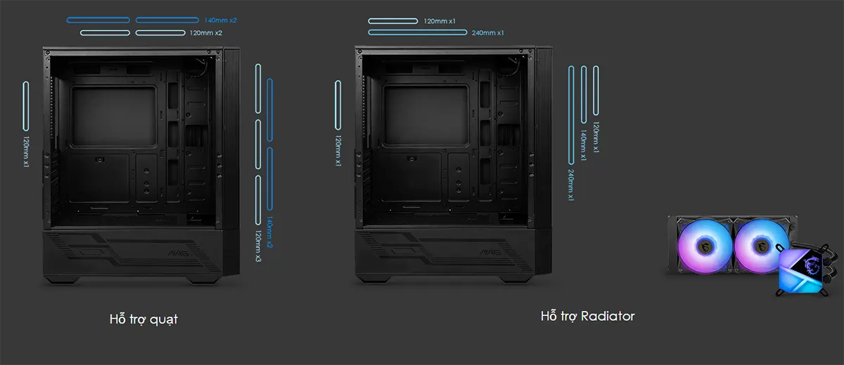 Vỏ Case MSI MAG FORGE 110R Mid-Tower (Đen)