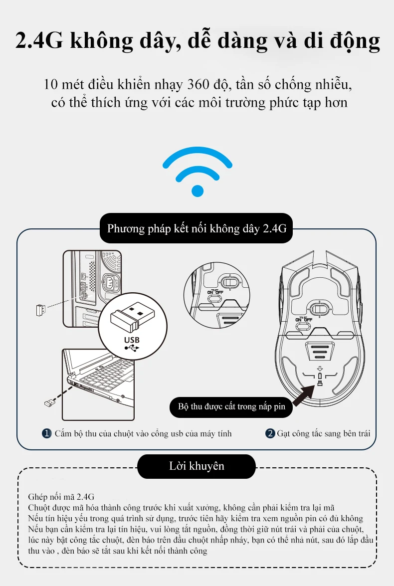 Chuột không dây Newmen E500 – Wireless 2.4G - Cần Thơ