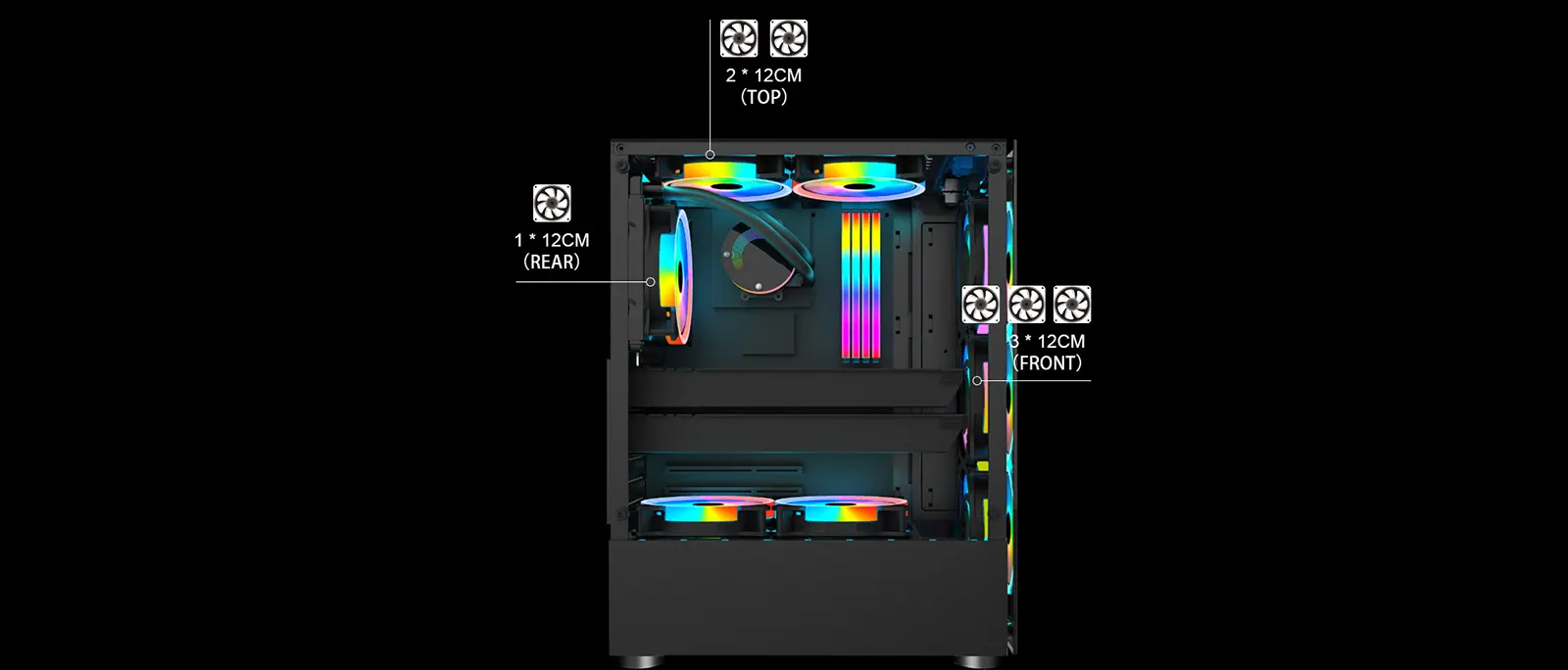 Vỏ Case 1st Player FireDancing V2-A (4 Fan RGB)