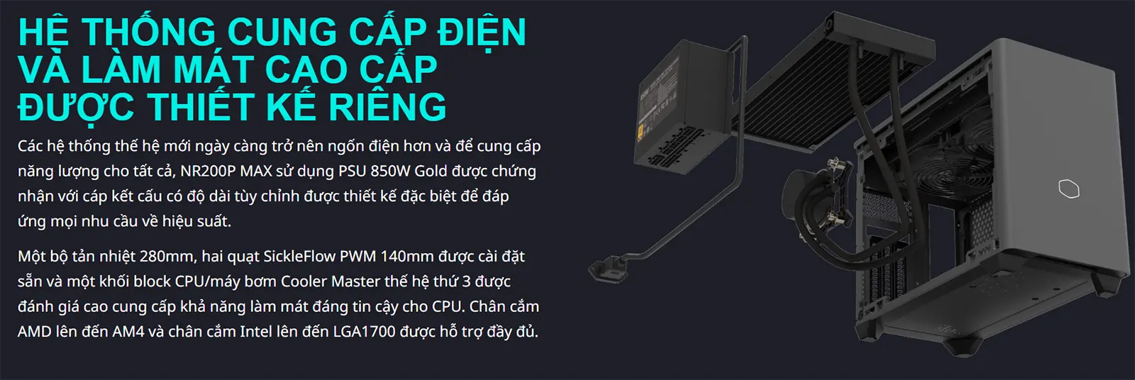 Vỏ case Cooler Master NR200P MAX - Black/Grey