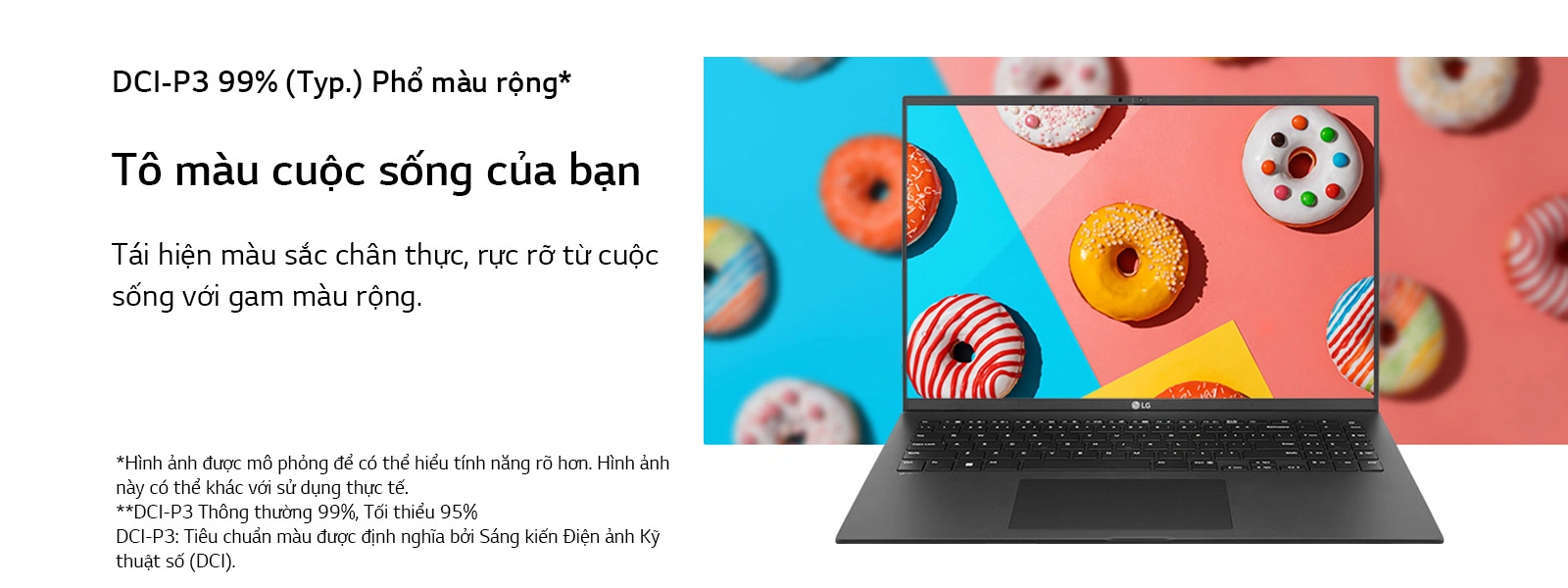 Laptop LG Gram 2022 16ZD90Q-G.AX55A5 - Độ bao phủ màu rộng