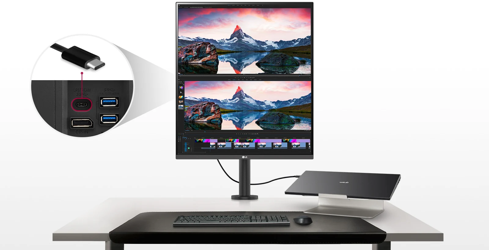 Màn hình LG DualUp 27.6 inch IPS 16:18 với Chân đỡ Công thái học và USB Type-C