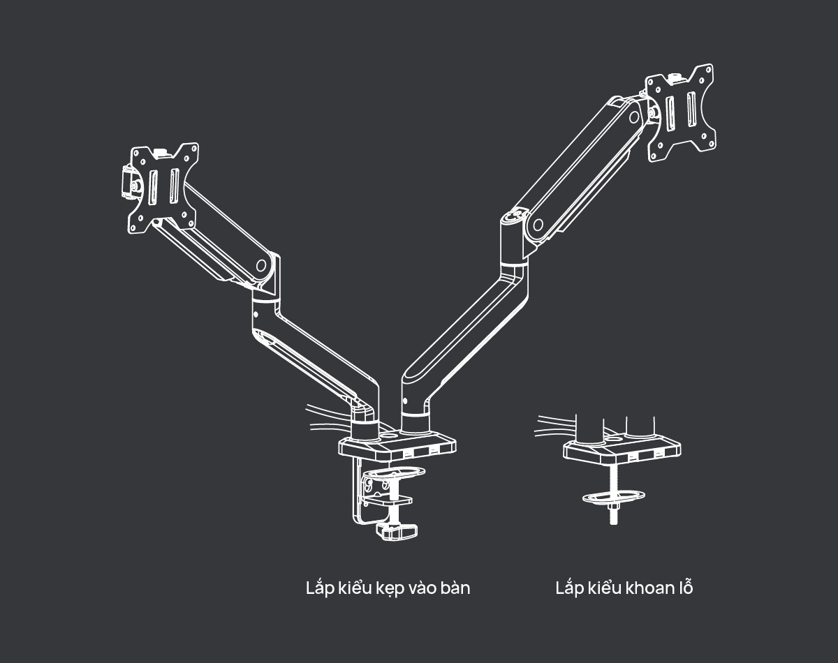 Giá đỡ màn hình Human Motion M8