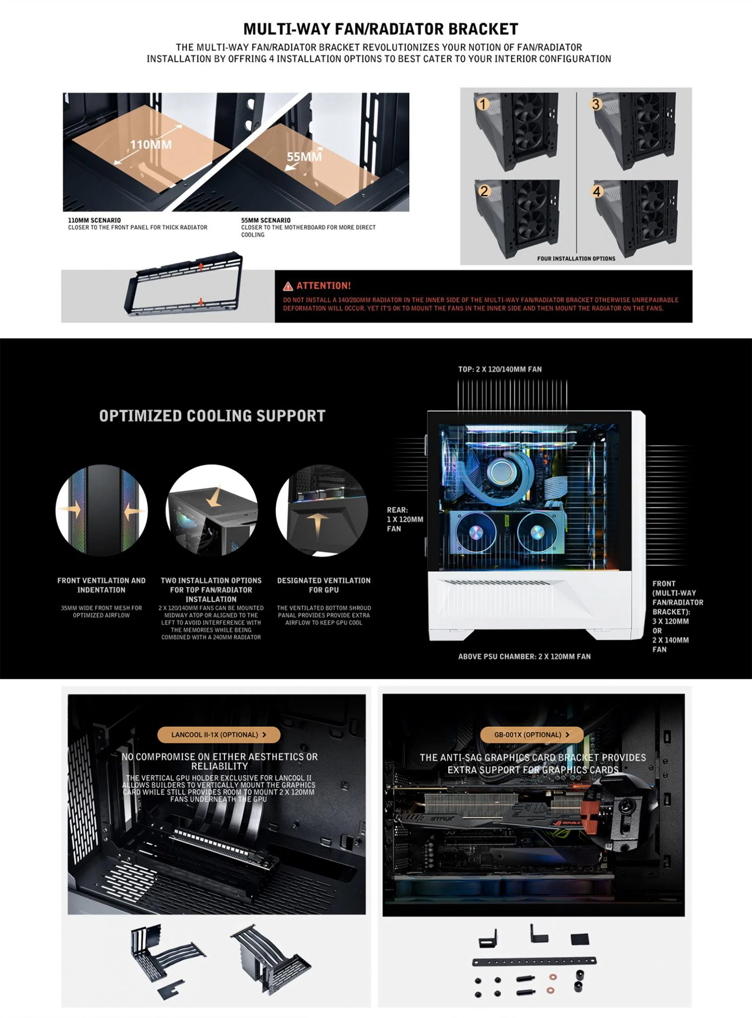 Vỏ Case LIAN-LI PC Lancool II Black/White chính hãng giá rẻ tại Nguyễn Vũ Store