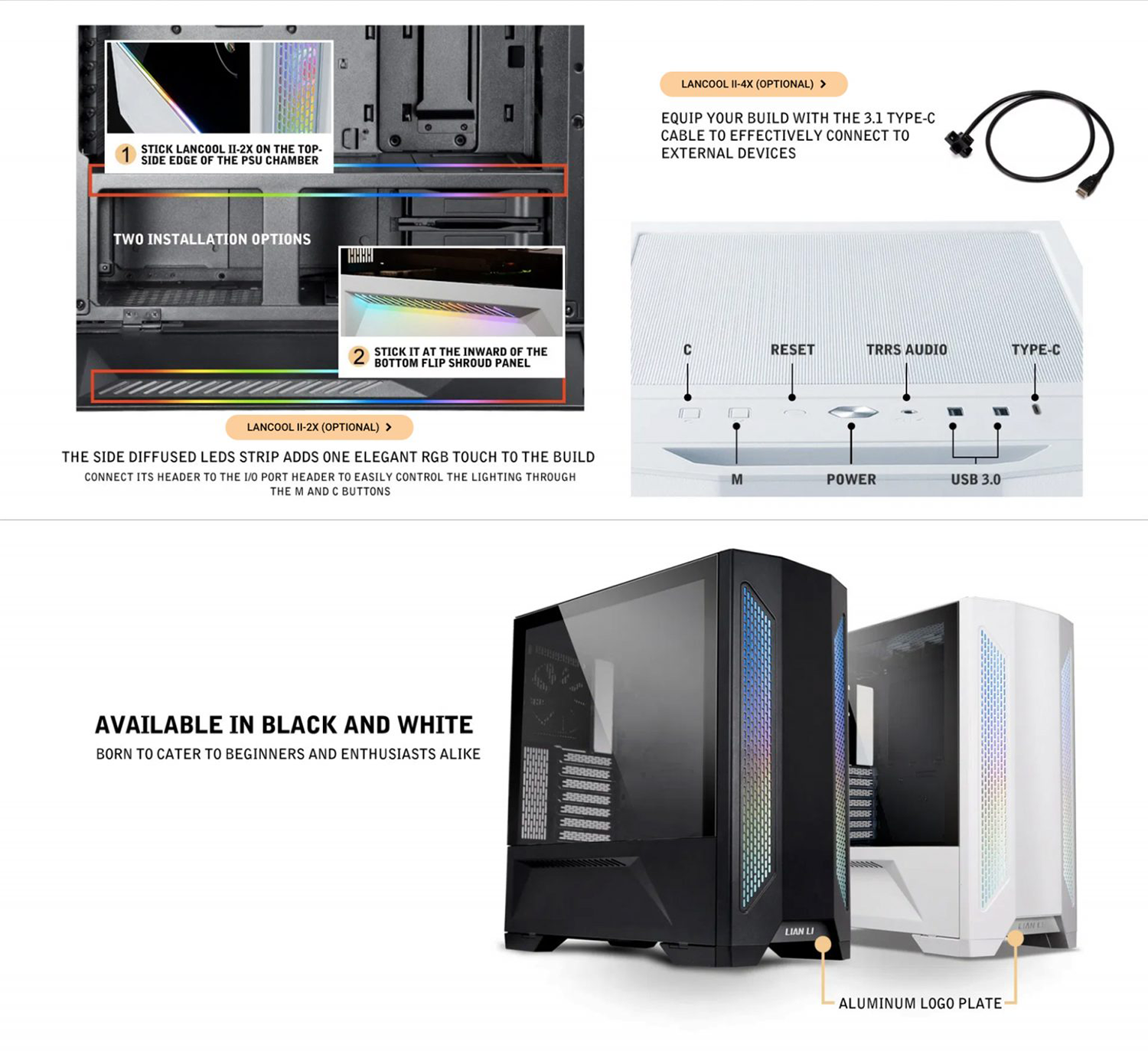 Vỏ Case LIAN-LI PC Lancool II Black/White chính hãng giá rẻ tại Nguyễn Vũ Store
