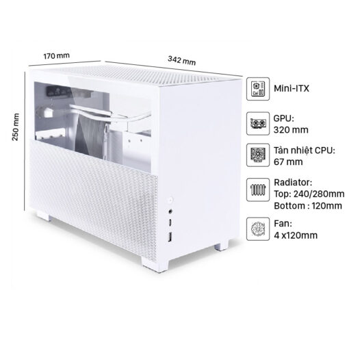 Vỏ Case LIAN-LI Q58 PCIE 4.0 White Chính hãng tại Nguyễn Vũ Store