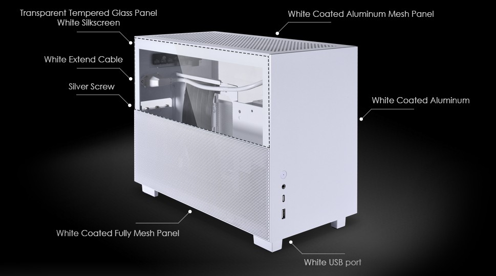 Vỏ Case LIAN-LI Q58 PCIE 4.0 Black/White - Mid Tower