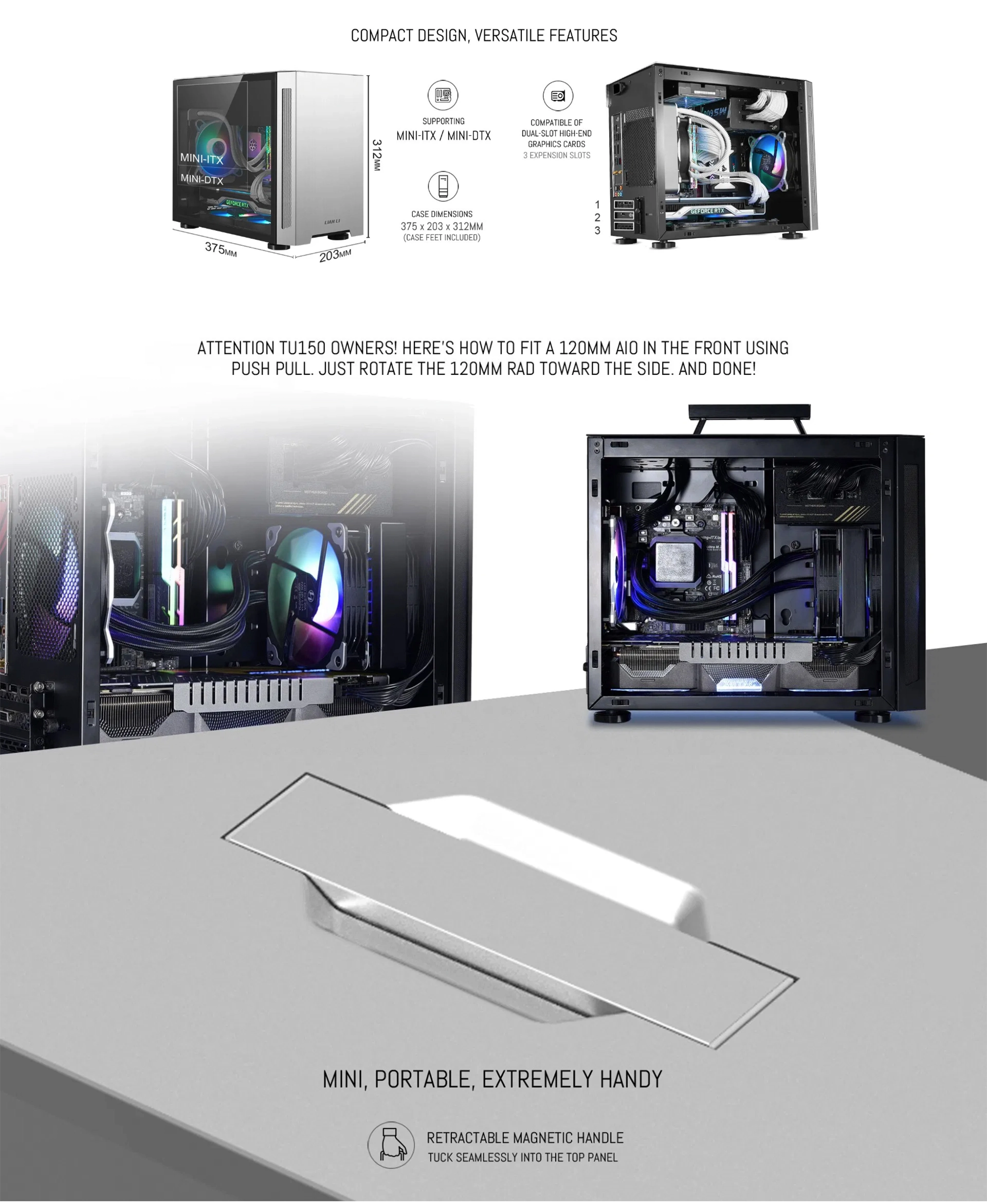 Vỏ Case LIAN-LI TU150 Black/Silver