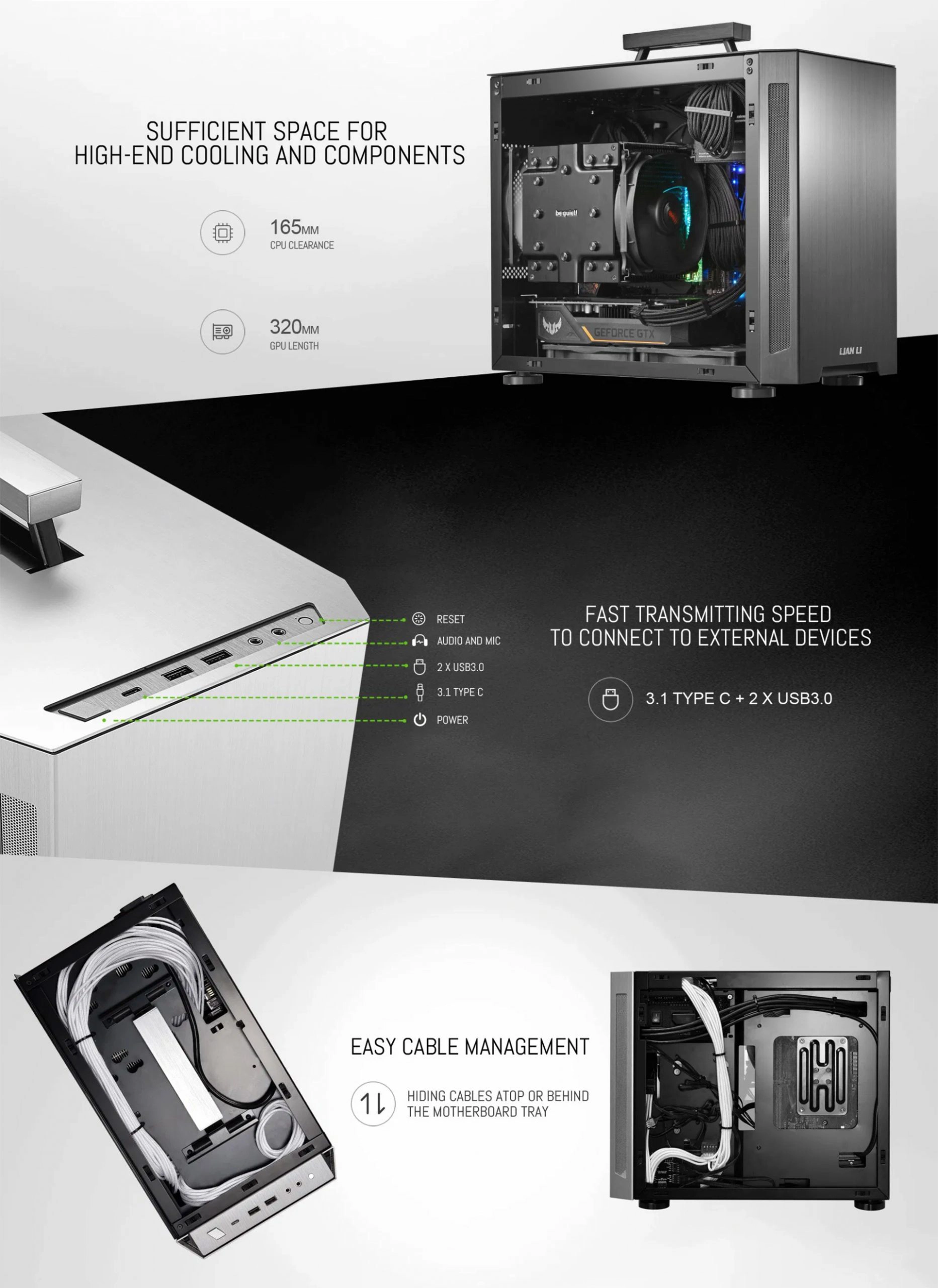Vỏ Case LIAN-LI TU150 Black/Silver
