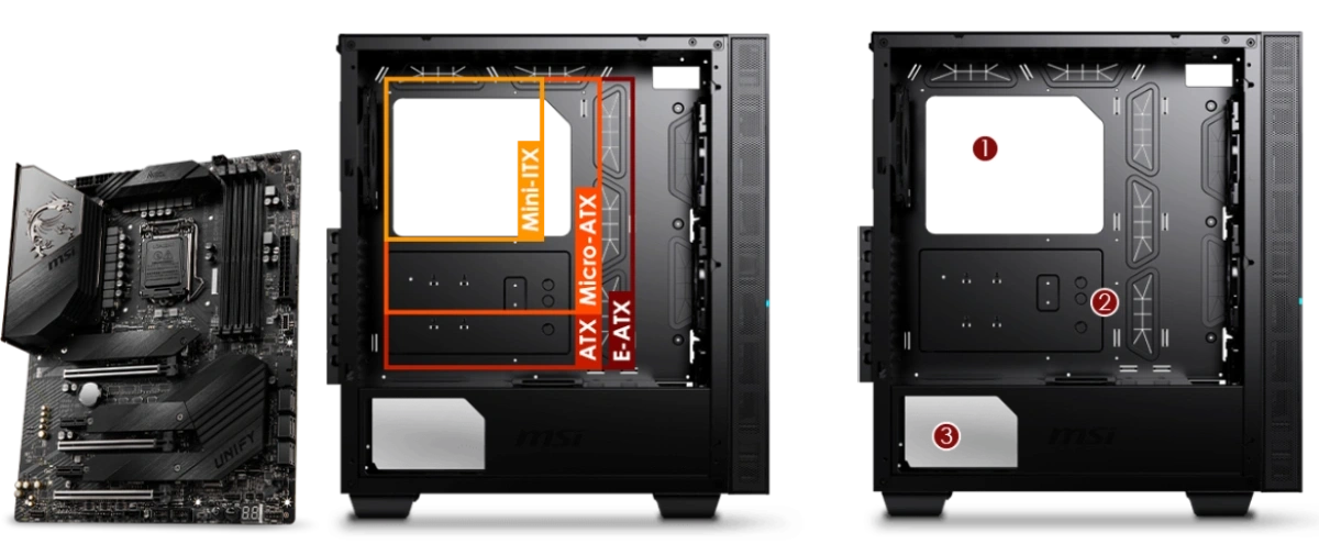 Vỏ case MSI MPG SEKIRA 100P không gian phụ kiện