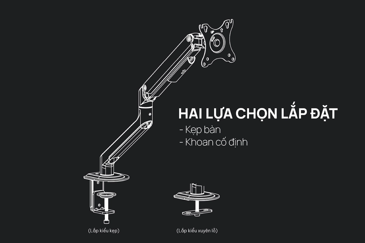 Giá đỡ màn hình Human Motion T6 Pro Dual