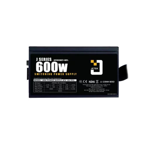 Nguồn máy tính JETEK J600 Chính hãng tại Cần Thơ