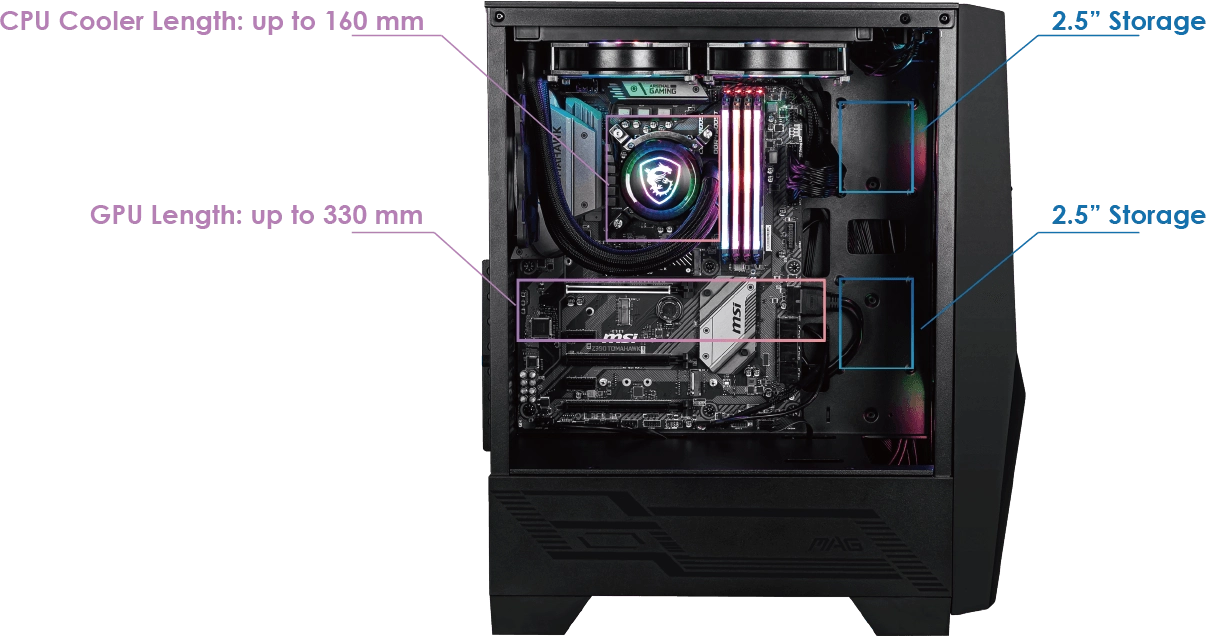 Vỏ Case MSI MAG FORGE 100R - Mid Tower