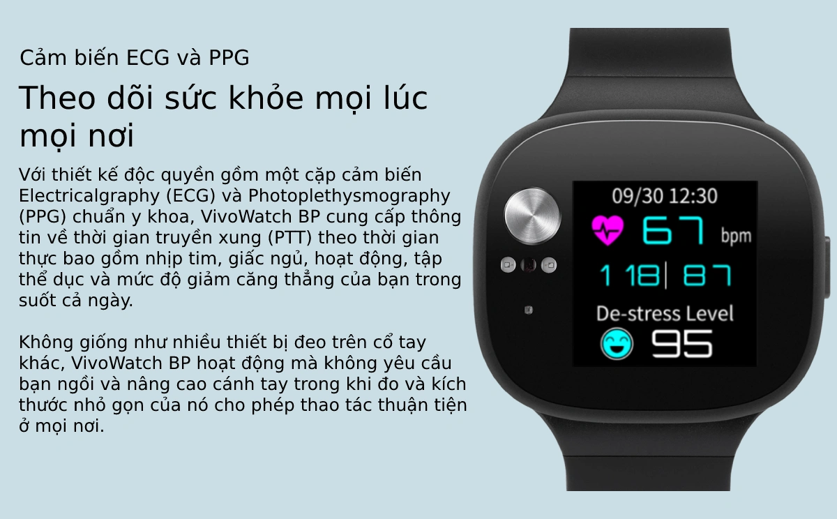 ASUS VivoWatch BP HC-A04 theo dõi sức khỏe mọi nơi