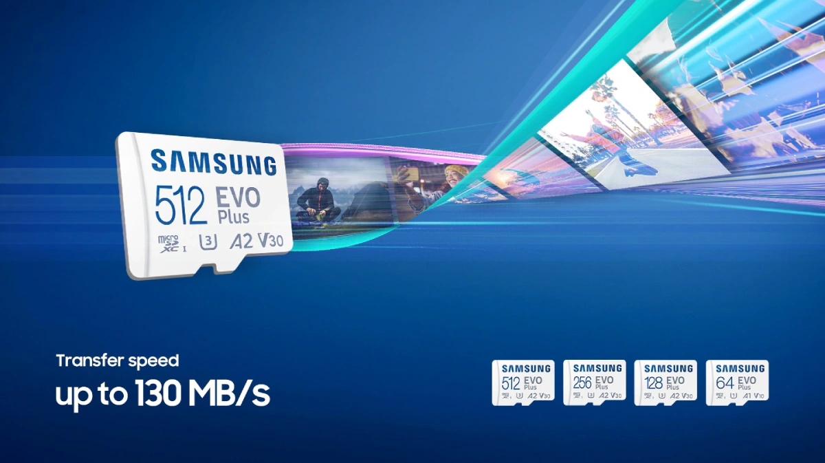 MicroSDXC Samsung EVO Plus nhanh chống và trơn chu