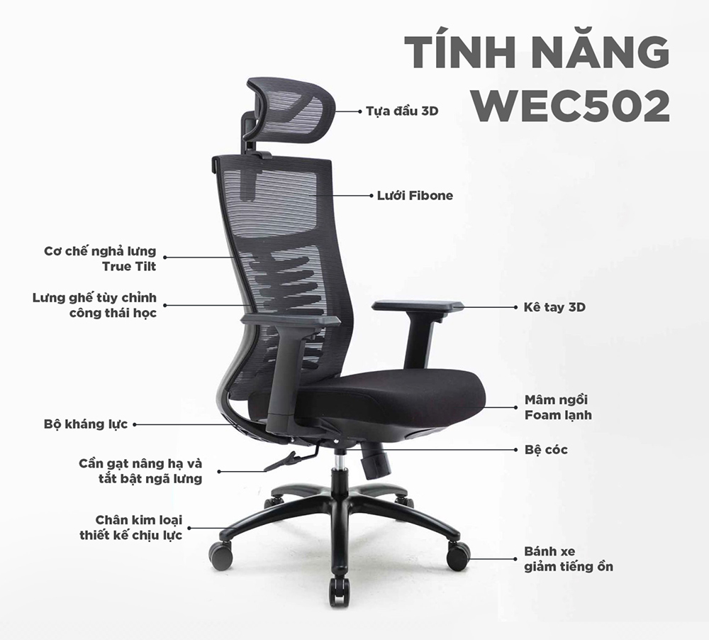 Ghế công thái học Ergonomic Warrior - WEC502 - Hero series