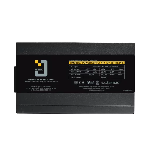 Nguồn máy tính Jetek RM800 V3 - 80 Plus Gold giá rẻ