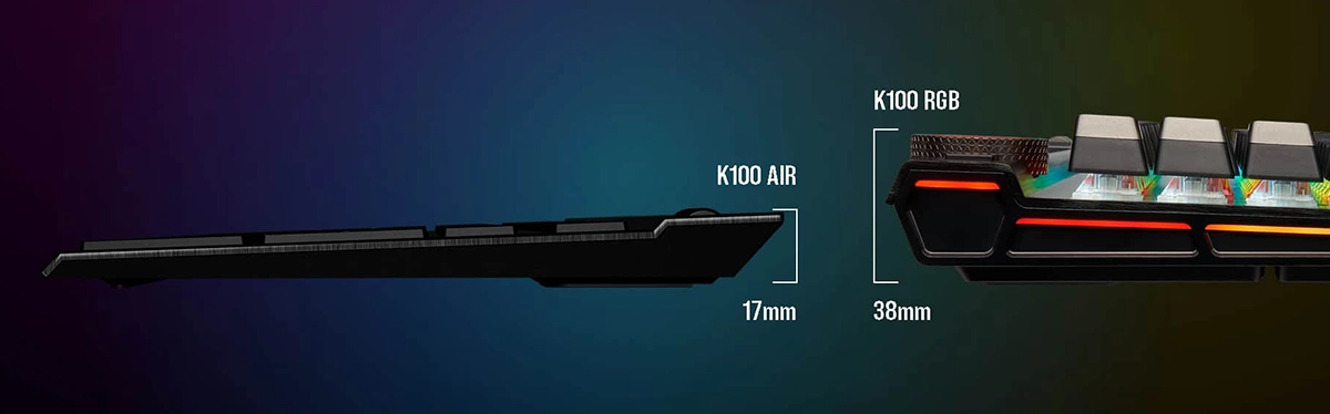Bàn phím cơ Corsair K100 Air Wireless RGB Ultra-Thin (CH-913A01U-NA)