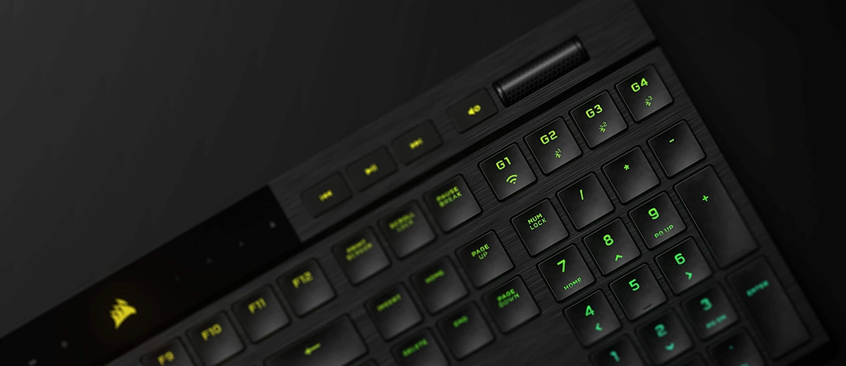 Bàn phím cơ Corsair K100 Air Wireless RGB Ultra-Thin (CH-913A01U-NA)