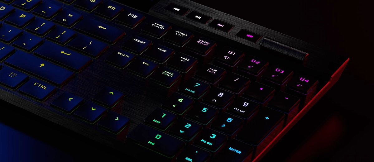 Bàn phím cơ Corsair K100 Air Wireless RGB Ultra-Thin (CH-913A01U-NA)Bàn phím cơ Corsair K100 Air Wireless RGB Ultra-Thin (CH-913A01U-NA)