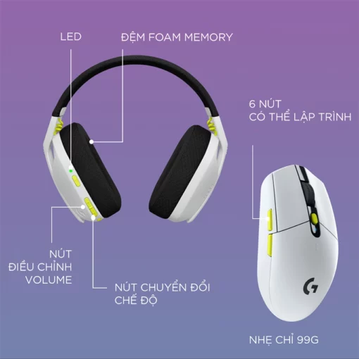 Combo Logitech Chuột Lightspeed G304 SE và Tai nghe Bluetooth G435 SE Chính hãng