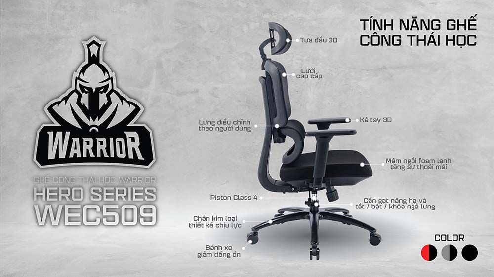 Ghế công thái học Ergonomic WARRIOR - WEC509 - Hero series