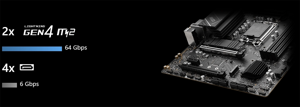 Mainboard MSI PRO B760M-A WIFI DDR4 (Intel B760, Socket LGA1700, mATX, 4 khe RAM DDR4)