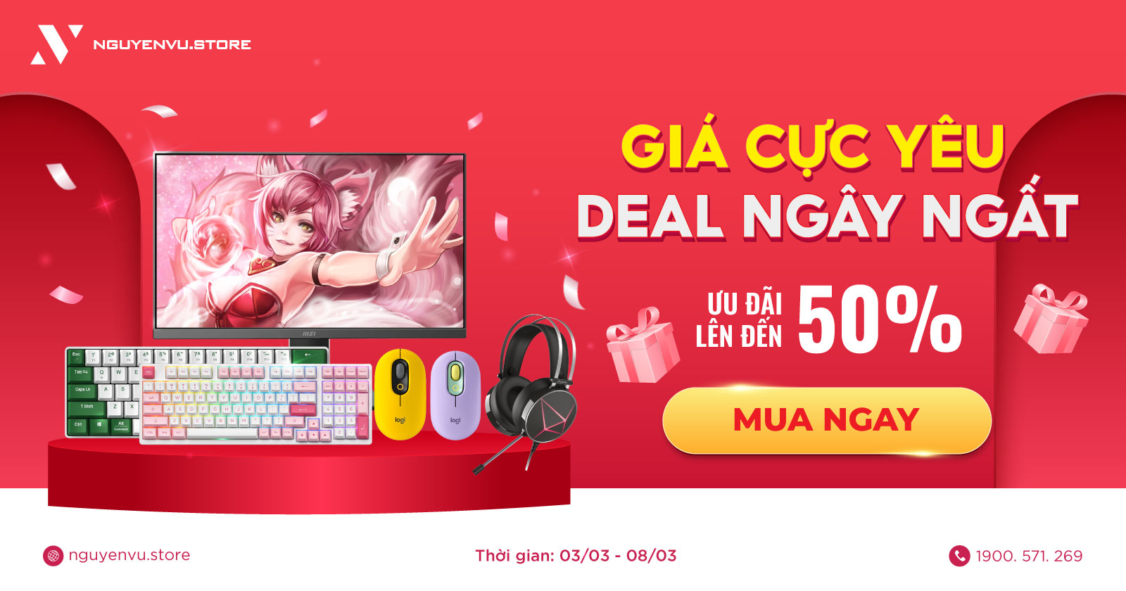 Giá Cực Yêu - Deal Ngây Ngất | Chào mừng 8/3 cùng ưu đãi lên đến 50%