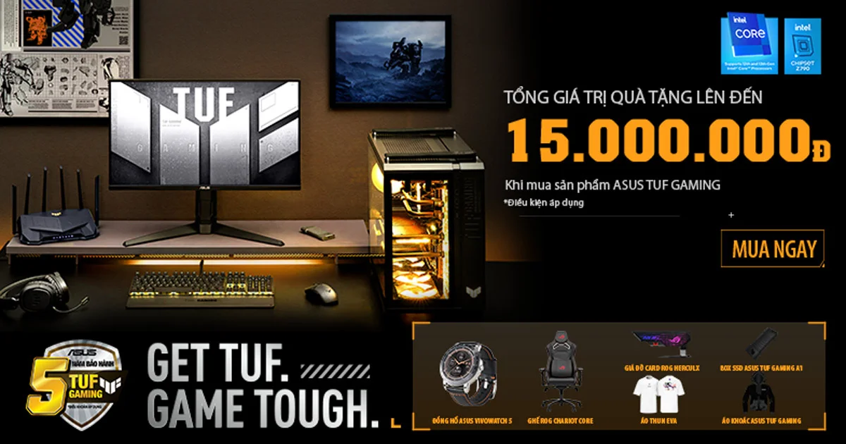 Khuyến mãi đến 15 triệu đồng khi mua các sản phẩm Asus Tuf Gaming